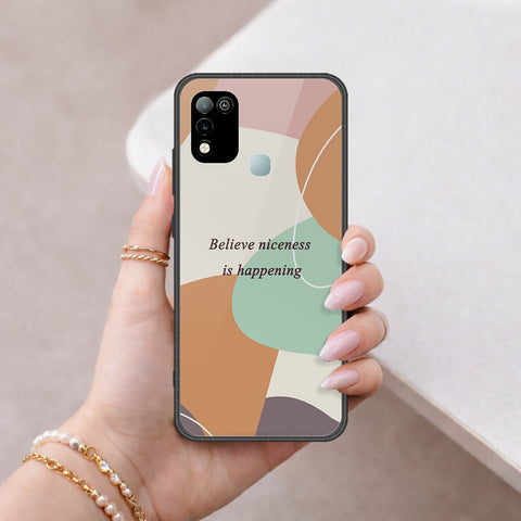 Infinix Hot 10 Play Cover - Happy Series - HQ Ultra Shine Premium Infinity Glass Soft Silicon Borders Case