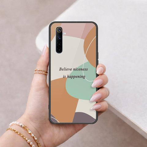 Realme 6 Cover - Happy Series - HQ Ultra Shine Premium Infinity Glass Soft Silicon Borders Case