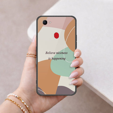 Oppo F7 Cover - Happy Series - HQ Ultra Shine Premium Infinity Glass Soft Silicon Borders Case