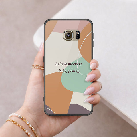 Samsung Galaxy S6 Cover - Happy Series - HQ Ultra Shine Premium Infinity Glass Soft Silicon Borders Case