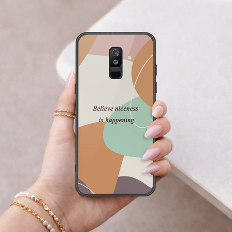 Samsung Galaxy A6 Plus 2018 Cover - Happy Series - HQ Ultra Shine Premium Infinity Glass Soft Silicon Borders Case