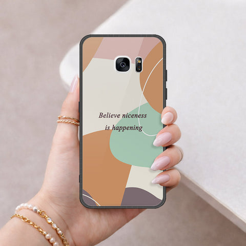 Samsung Galaxy S7 Edge Cover - Happy Series - HQ Ultra Shine Premium Infinity Glass Soft Silicon Borders Case
