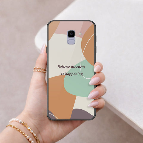Samsung Galaxy J6 Cover - Happy Series - HQ Ultra Shine Premium Infinity Glass Soft Silicon Borders Case