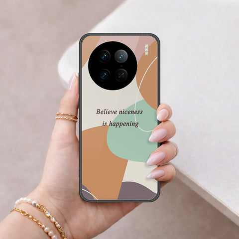 Vivo X90 Pro Cover - Happy Series - HQ Ultra Shine Premium Infinity Glass Soft Silicon Borders Case