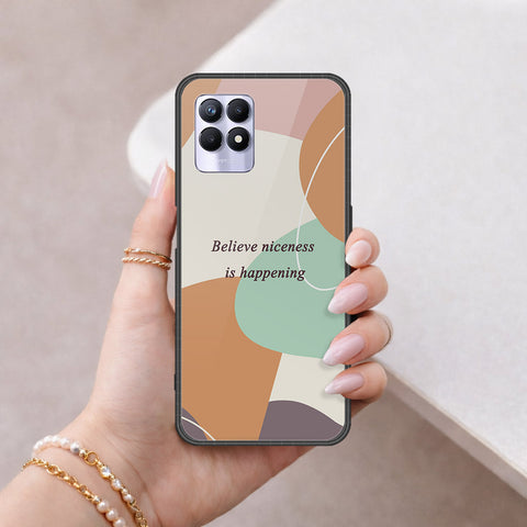 Realme 8i Cover - Happy Series - HQ Ultra Shine Premium Infinity Glass Soft Silicon Borders Case