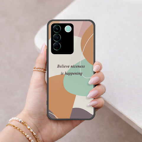 Vivo V27e Cover - Happy Series - HQ Ultra Shine Premium Infinity Glass Soft Silicon Borders Case
