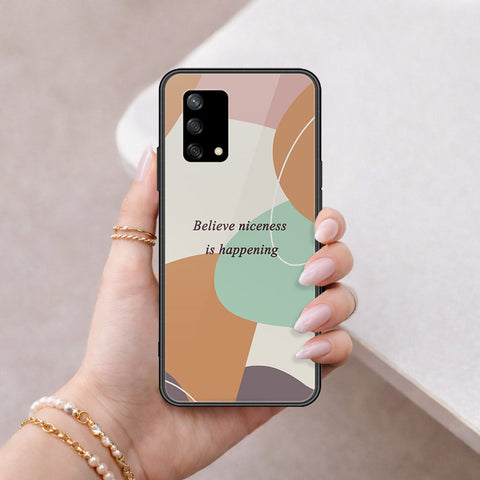Oppo A74 Cover - Happy Series - HQ Ultra Shine Premium Infinity Glass Soft Silicon Borders Case
