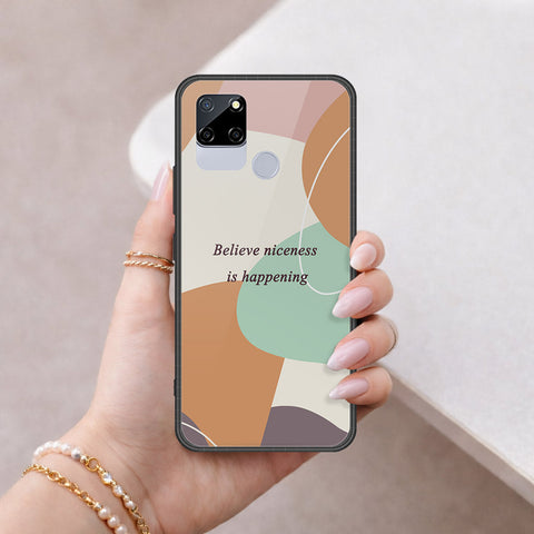 Realme C12 Cover - Happy Series - HQ Ultra Shine Premium Infinity Glass Soft Silicon Borders Case