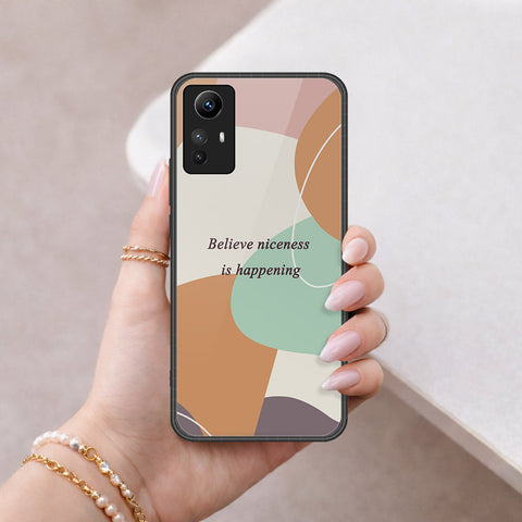 Xiaomi Redmi Note 12S Cover - Happy Series - HQ Ultra Shine Premium Infinity Glass Soft Silicon Borders Case