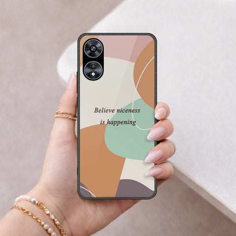 Oppo A78 4G Cover - Happy Series - HQ Ultra Shine Premium Infinity Glass Soft Silicon Borders Case