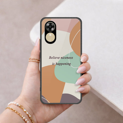 Oppo A17k Cover - Happy Series - HQ Ultra Shine Premium Infinity Glass Soft Silicon Borders Case