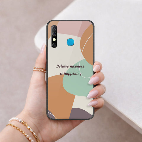 Infinix Hot 8 Cover - Happy Series - HQ Ultra Shine Premium Infinity Glass Soft Silicon Borders Case