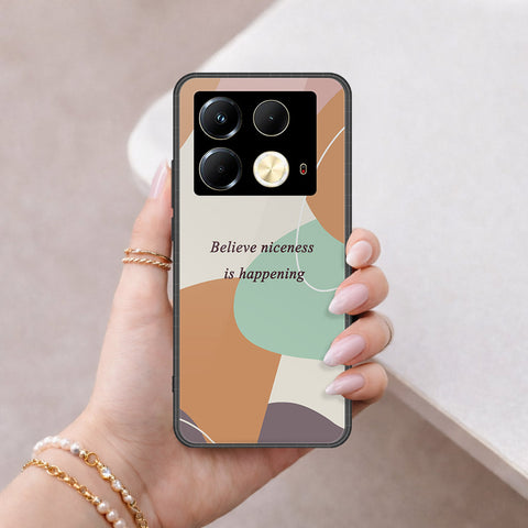 Infinix Note 40 Cover - Happy Series - HQ Ultra Shine Premium Infinity Glass Soft Silicon Borders Case