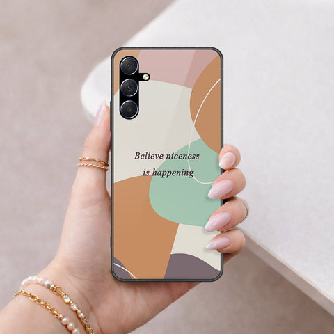 Samsung Galaxy M34 5G Cover - Happy Series - HQ Ultra Shine Premium Infinity Glass Soft Silicon Borders Case
