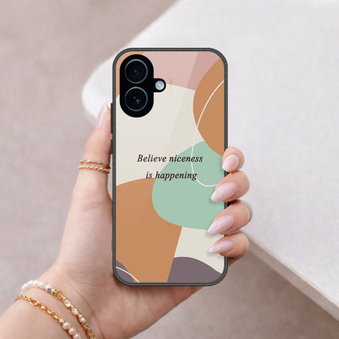 iPhone 18 - Happy Series - HQ Ultra Shine Premium Infinity Glass Soft Silicon Borders Case