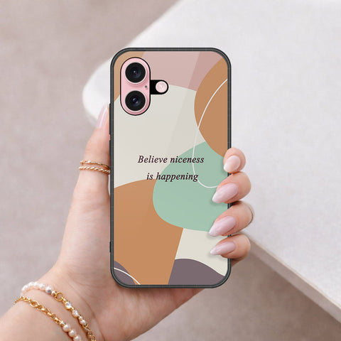 iPhone 16 - Happy Series - HQ Ultra Shine Premium Infinity Glass Soft Silicon Borders Case