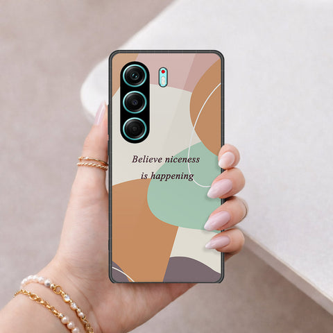 Tecno Camon 40 Pro Cover - Happy Series - HQ Ultra Shine Premium Infinity Glass Soft Silicon Borders Case