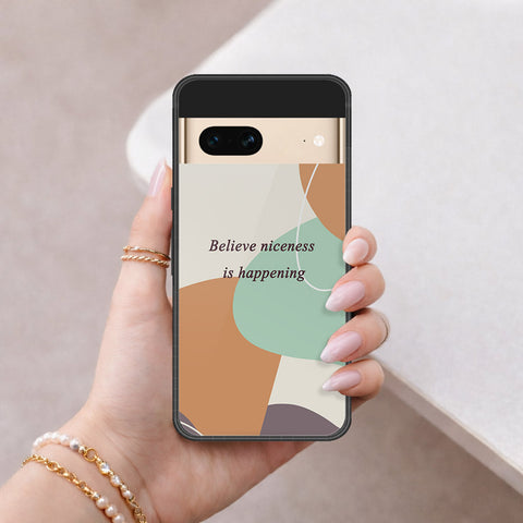 Google Pixel 7 Cover - Happy Series - HQ Ultra Shine Premium Infinity Glass Soft Silicon Borders Case