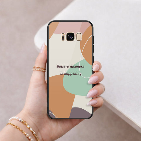 Samsung Galaxy S8 Plus Cover - Happy Series - HQ Ultra Shine Premium Infinity Glass Soft Silicon Borders Case