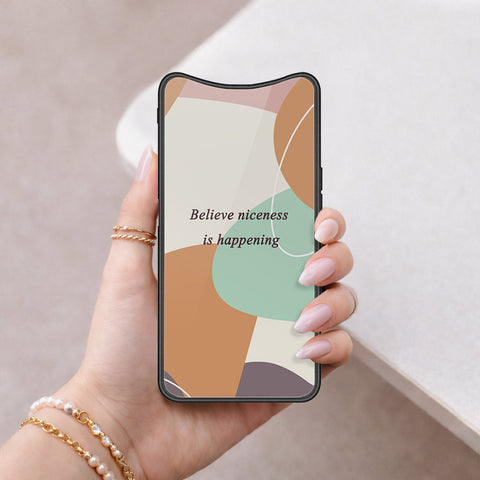 Oppo Find X Cover - Happy Series - HQ Ultra Shine Premium Infinity Glass Soft Silicon Borders Case