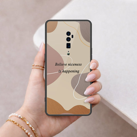 Oppo Reno 10x Zoom Cover - Happy Series - HQ Ultra Shine Premium Infinity Glass Soft Silicon Borders Case