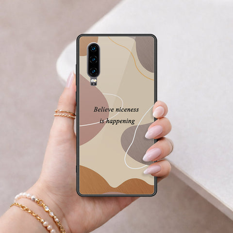 Huawei P30 Cover - Happy Series - HQ Ultra Shine Premium Infinity Glass Soft Silicon Borders Case
