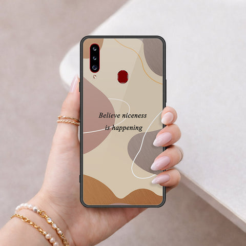Samsung Galaxy A20s Cover - Happy Series - HQ Ultra Shine Premium Infinity Glass Soft Silicon Borders Case
