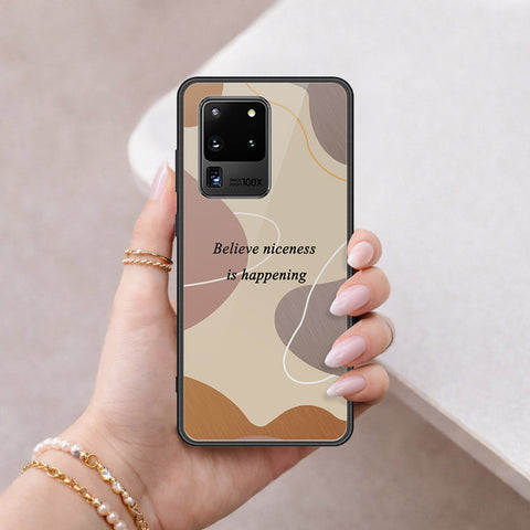 Samsung Galaxy S20 Ultra Cover - Happy Series - HQ Ultra Shine Premium Infinity Glass Soft Silicon Borders Case