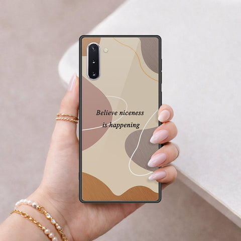 Samsung Galaxy Note 10 Cover - Happy Series - HQ Ultra Shine Premium Infinity Glass Soft Silicon Borders Case