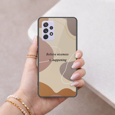 Samsung Galaxy A72 Cover - Happy Series - HQ Ultra Shine Premium Infinity Glass Soft Silicon Borders Case