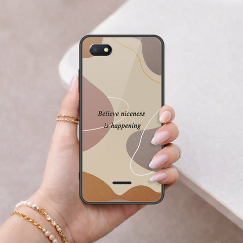 Xiaomi Redmi 6A Cover - Happy Series - HQ Ultra Shine Premium Infinity Glass Soft Silicon Borders Case
