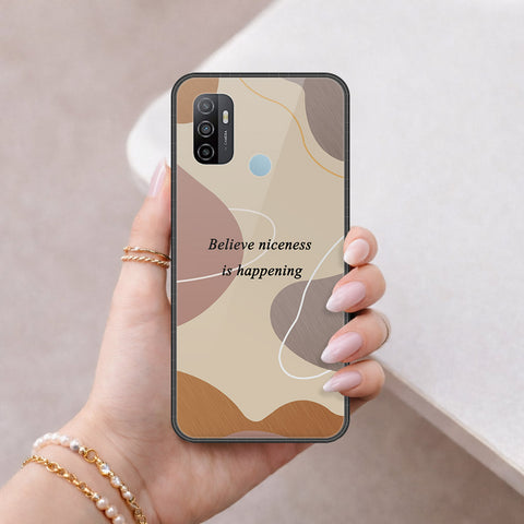 Oppo A53 Cover - Happy Series - HQ Ultra Shine Premium Infinity Glass Soft Silicon Borders Case