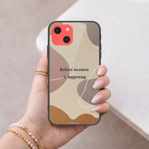 iPhone 13 Mini Cover - Happy Series - HQ Ultra Shine Premium Infinity Glass Soft Silicon Borders Case