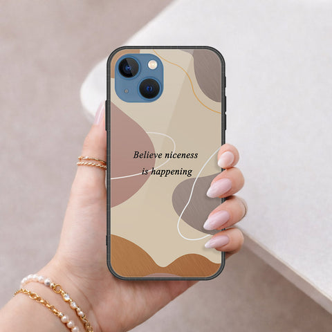 iPhone 13 Cover - Happy Series - HQ Ultra Shine Premium Infinity Glass Soft Silicon Borders Case