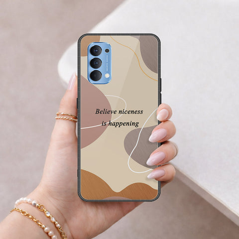 Oppo Reno 4 Cover - Happy Series - HQ Ultra Shine Premium Infinity Glass Soft Silicon Borders Case
