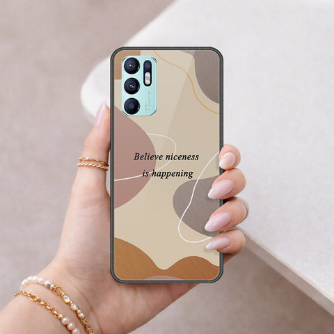 Oppo Reno 6 Cover - Happy Series - HQ Ultra Shine Premium Infinity Glass Soft Silicon Borders Case
