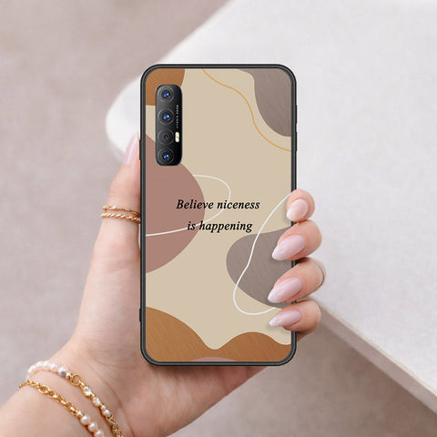Oppo Reno 3 Pro Cover - Happy Series - HQ Ultra Shine Premium Infinity Glass Soft Silicon Borders Case