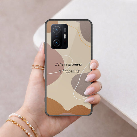 Xiaomi 11T Cover - Happy Series - HQ Ultra Shine Premium Infinity Glass Soft Silicon Borders Case