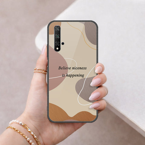 Honor 20 Cover - Happy Series - HQ Ultra Shine Premium Infinity Glass Soft Silicon Borders Case