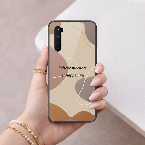 OnePlus Nord Cover - Happy Series - HQ Ultra Shine Premium Infinity Glass Soft Silicon Borders Case