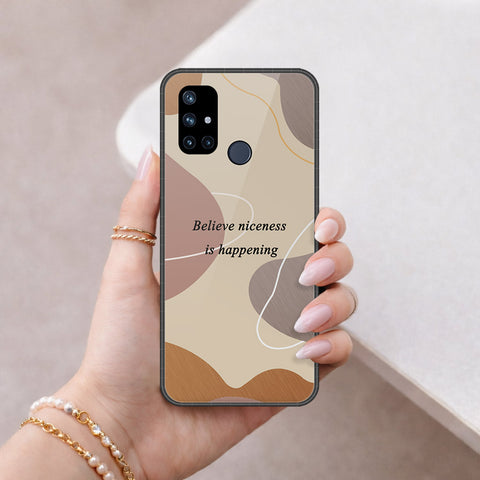 OnePlus Nord N10 Cover - Happy Series - HQ Ultra Shine Premium Infinity Glass Soft Silicon Borders Case