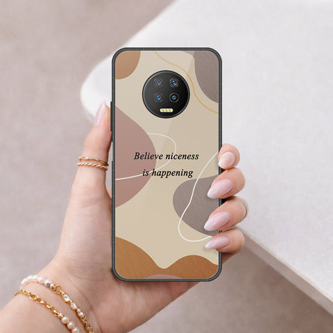 Infinix Note 7 Cover - Happy Series - HQ Ultra Shine Premium Infinity Glass Soft Silicon Borders Case