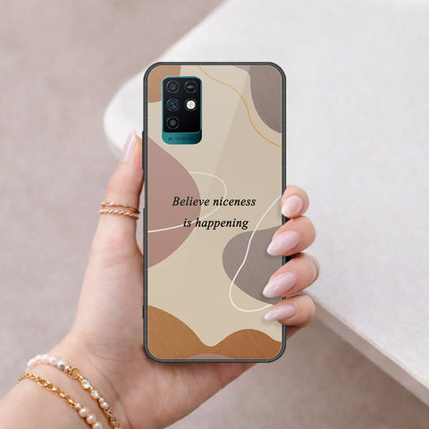 Infinix Note 10 Cover - Happy Series - HQ Ultra Shine Premium Infinity Glass Soft Silicon Borders Case