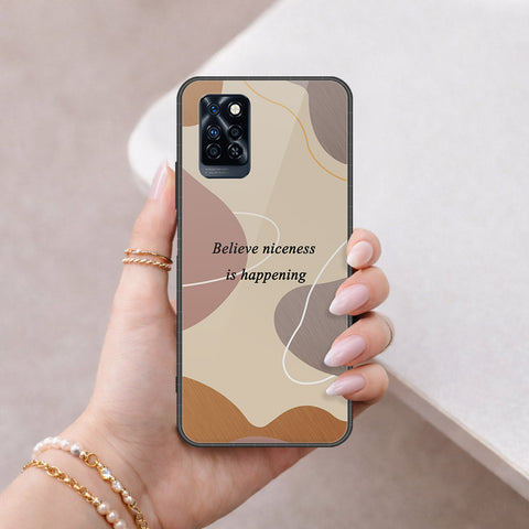 Infinix Note 10 Pro Cover - Happy Series - HQ Ultra Shine Premium Infinity Glass Soft Silicon Borders Case