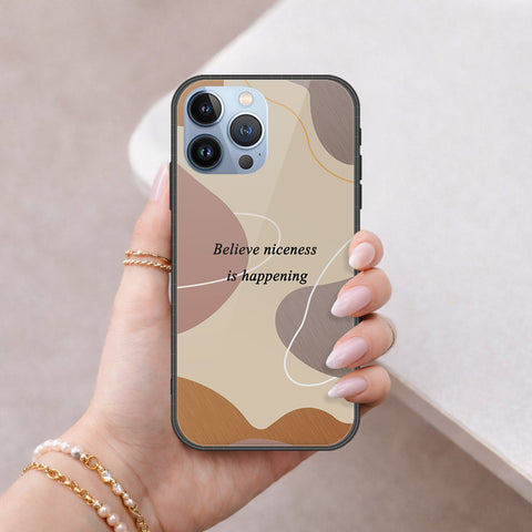 iPhone 14 Pro Max Cover - Happy Series - HQ Ultra Shine Premium Infinity Glass Soft Silicon Borders Case