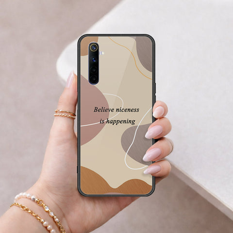 Realme 6 Cover - Happy Series - HQ Ultra Shine Premium Infinity Glass Soft Silicon Borders Case