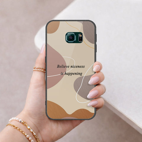 Samsung Galaxy S6 Edge Cover - Happy Series - HQ Ultra Shine Premium Infinity Glass Soft Silicon Borders Case
