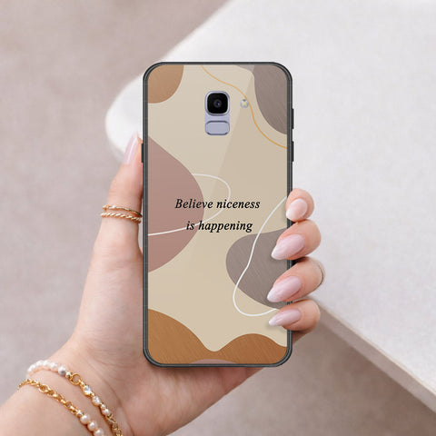 Samsung Galaxy J6 Cover - Happy Series - HQ Ultra Shine Premium Infinity Glass Soft Silicon Borders Case