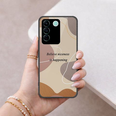 Vivo V27e Cover - Happy Series - HQ Ultra Shine Premium Infinity Glass Soft Silicon Borders Case