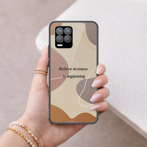 Realme 8 Cover - Happy Series - HQ Ultra Shine Premium Infinity Glass Soft Silicon Borders Case